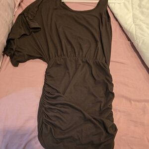 Brown Ruched Dress